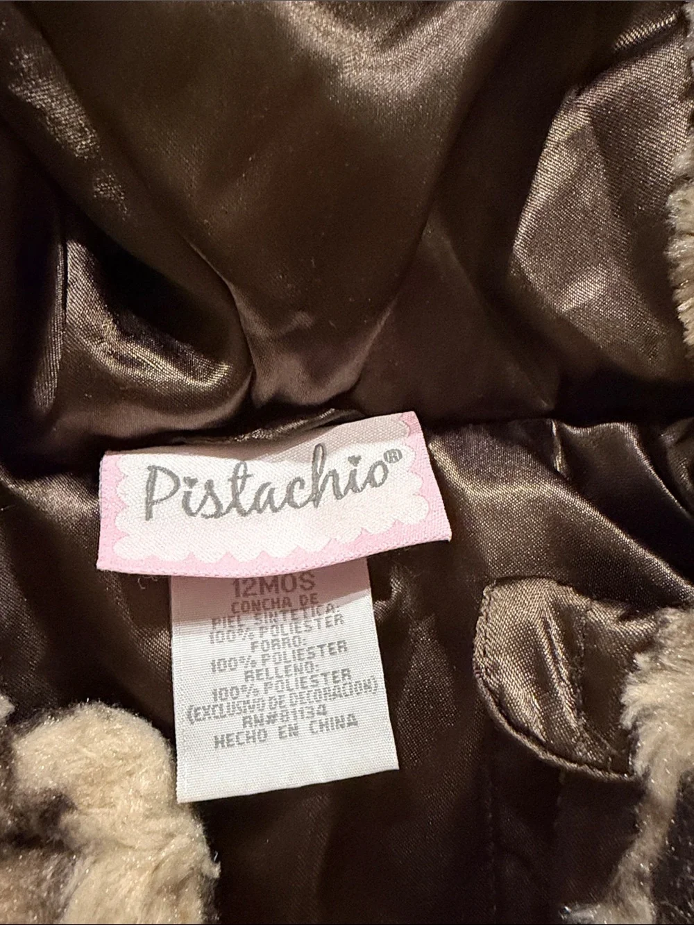 Faux-Fur Leopard Hooded Pea Coat for Kids - Beige/Brown